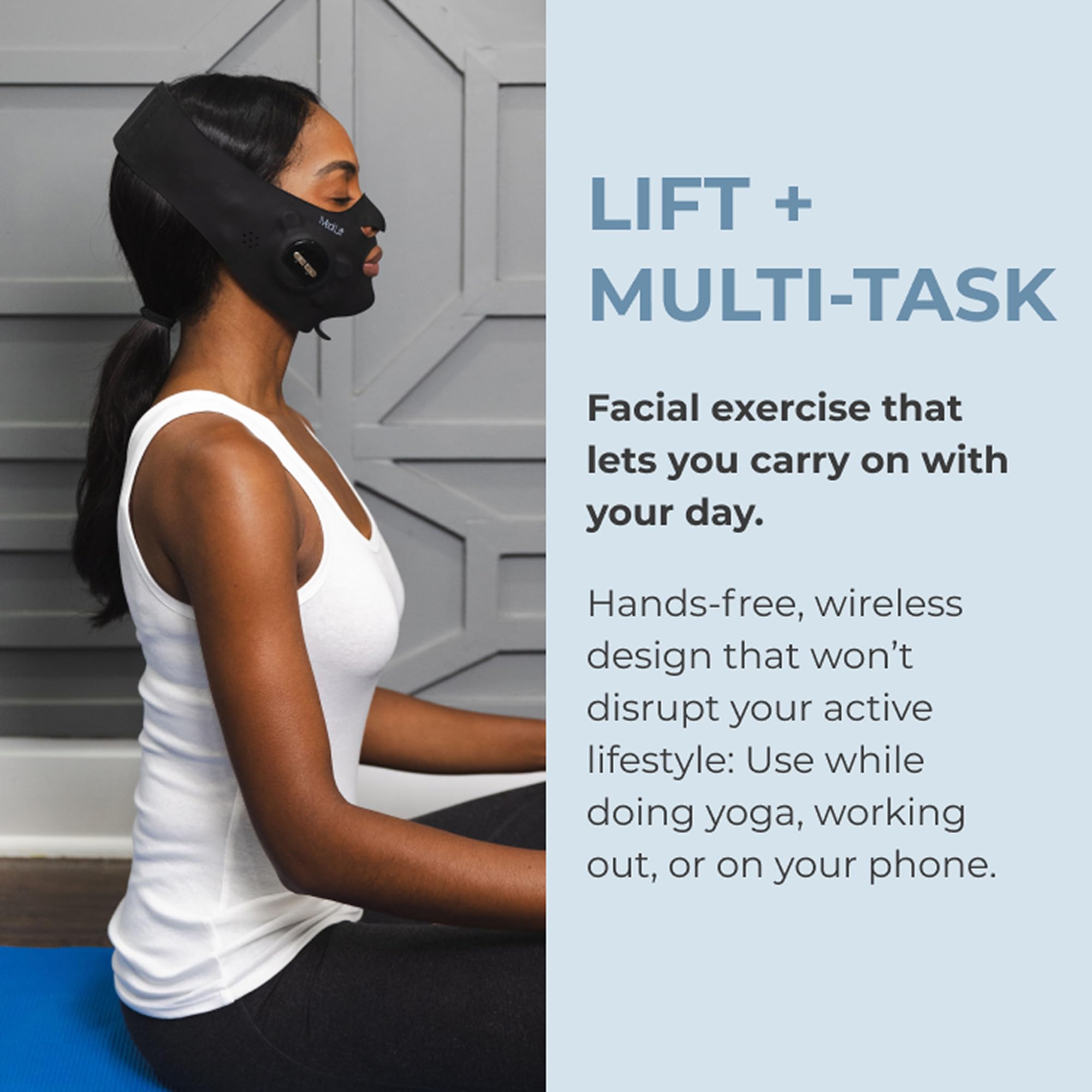 Medi Lift Essential Mask targets jawline contouring on cheek and jaw muscles