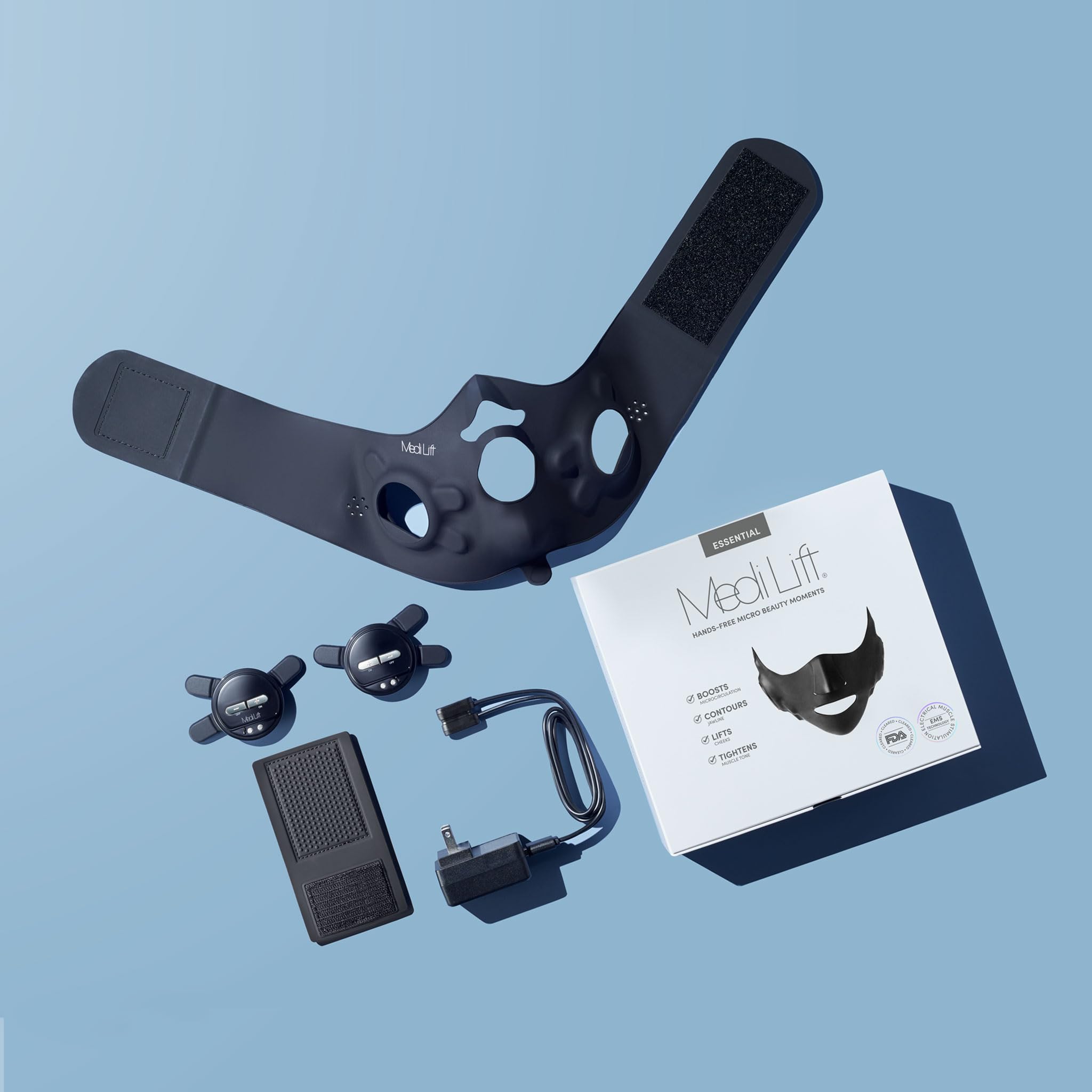 Medi Lift Essential Mask worn hands-free during daily routine