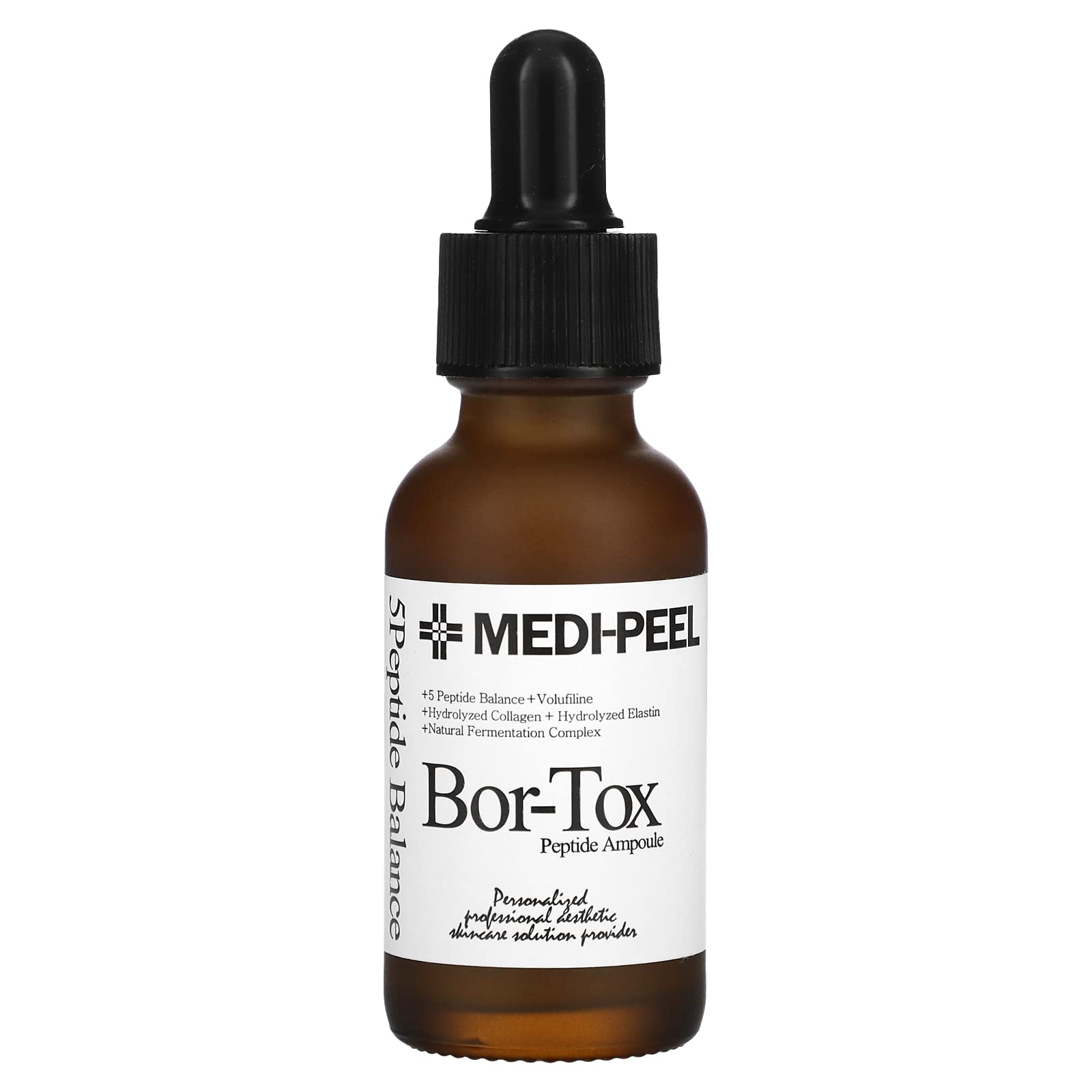 MEDI-PEEL 5Growth Factor Bor-Tox Ampoule bottle with dropper delivers hydration for supple skin.