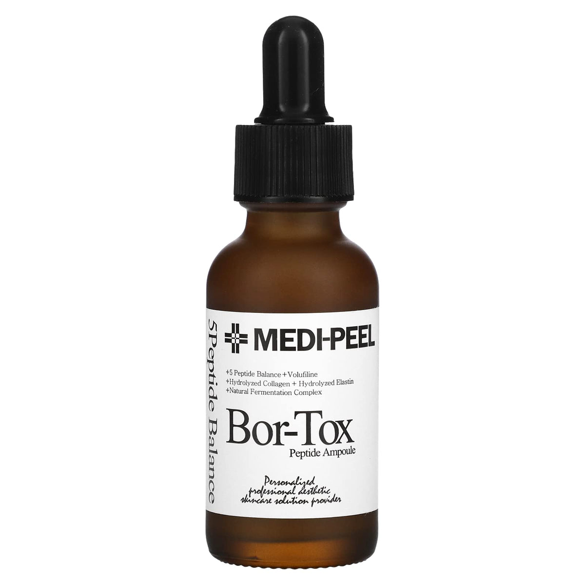 MEDI-PEEL 5Growth Factor Bor-Tox Ampoule bottle with dropper delivers hydration for supple skin.