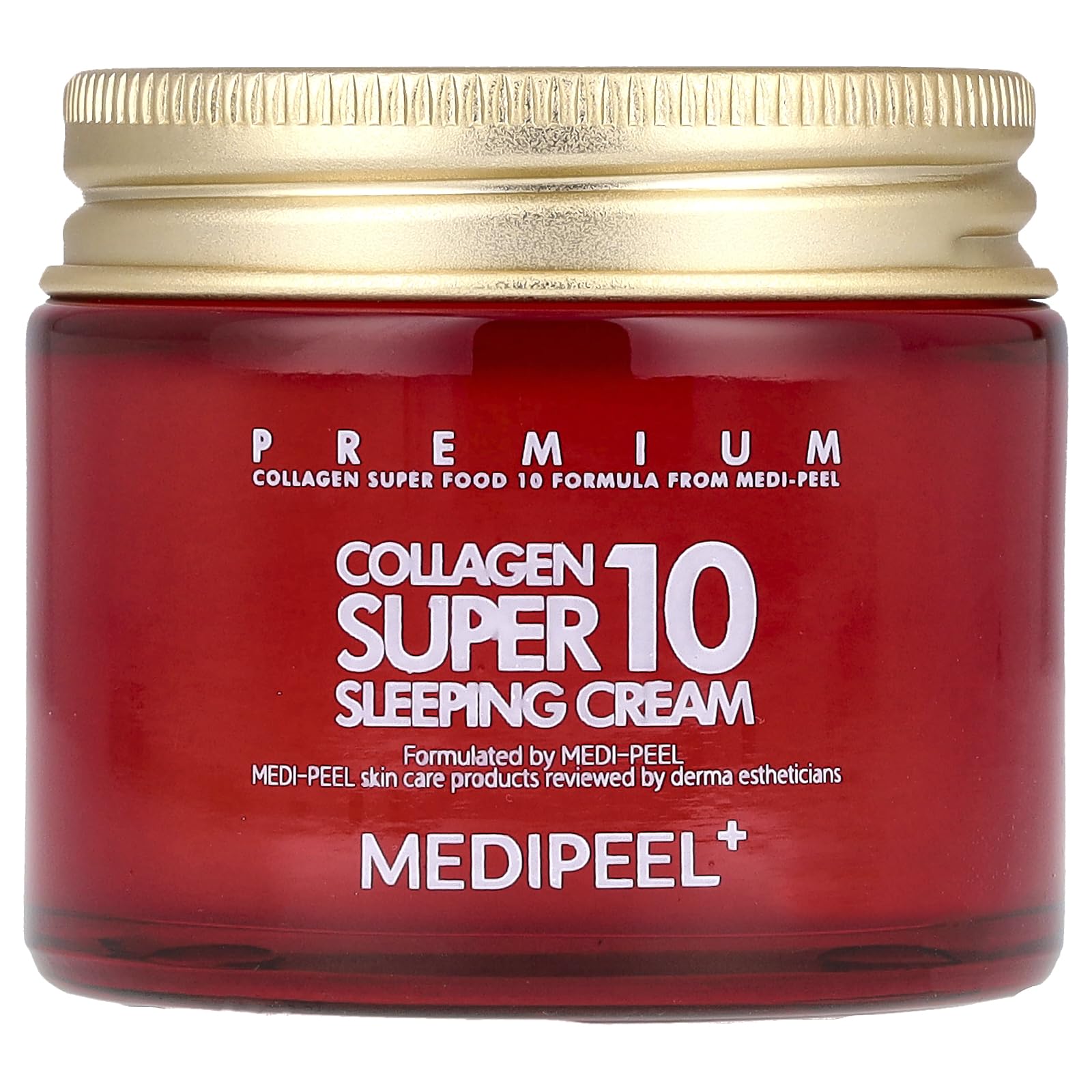MEDI-PEEL Collagen 10 Sleeping Cream jar close-up showing rich hydration for nighttime care.