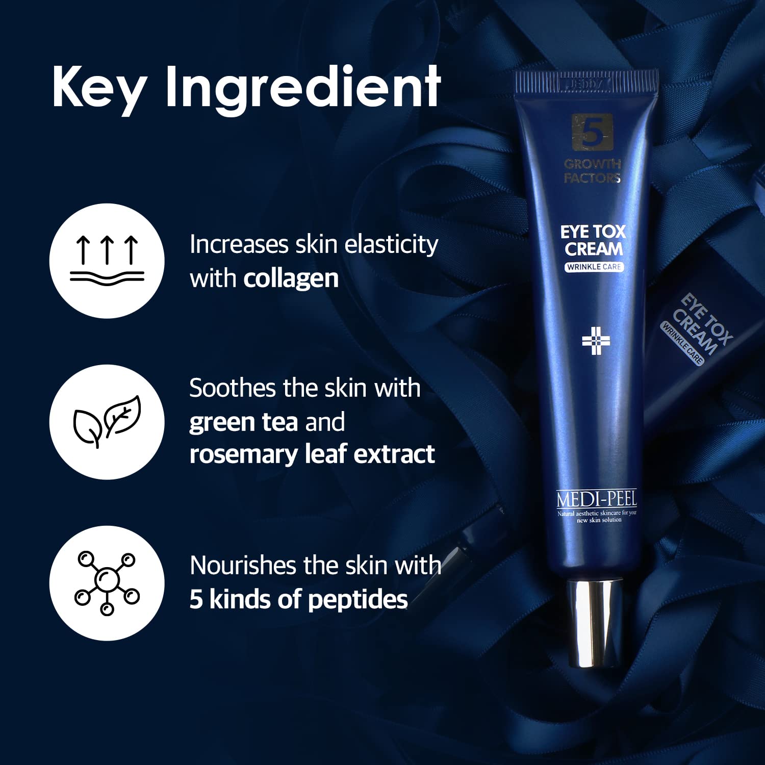MEDI-PEEL Eye Tox Cream packaging with gold detailing promoting eye-area care