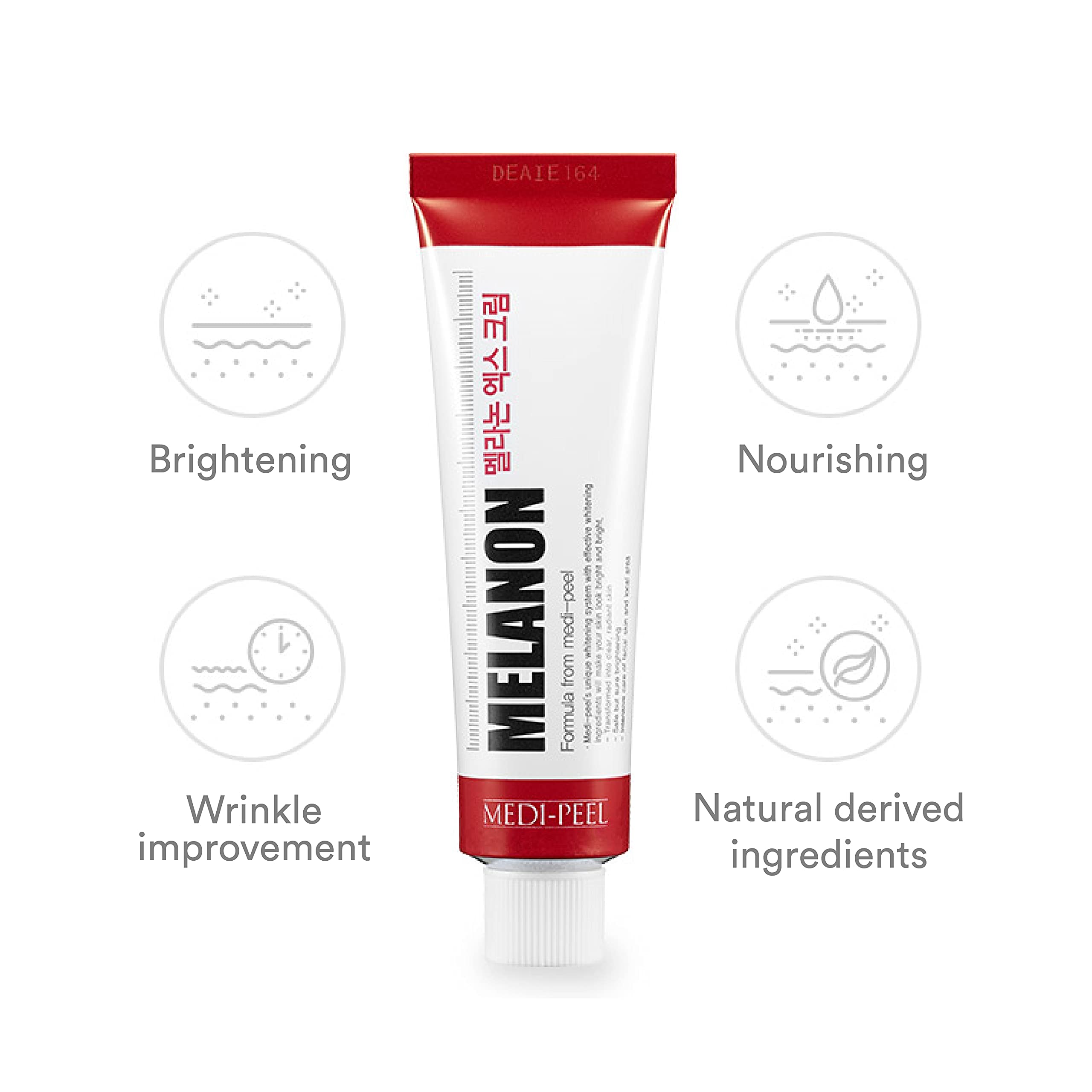 Medi-Peel Melanon X Cream swirl on skin demonstrates quick absorption and glow.
