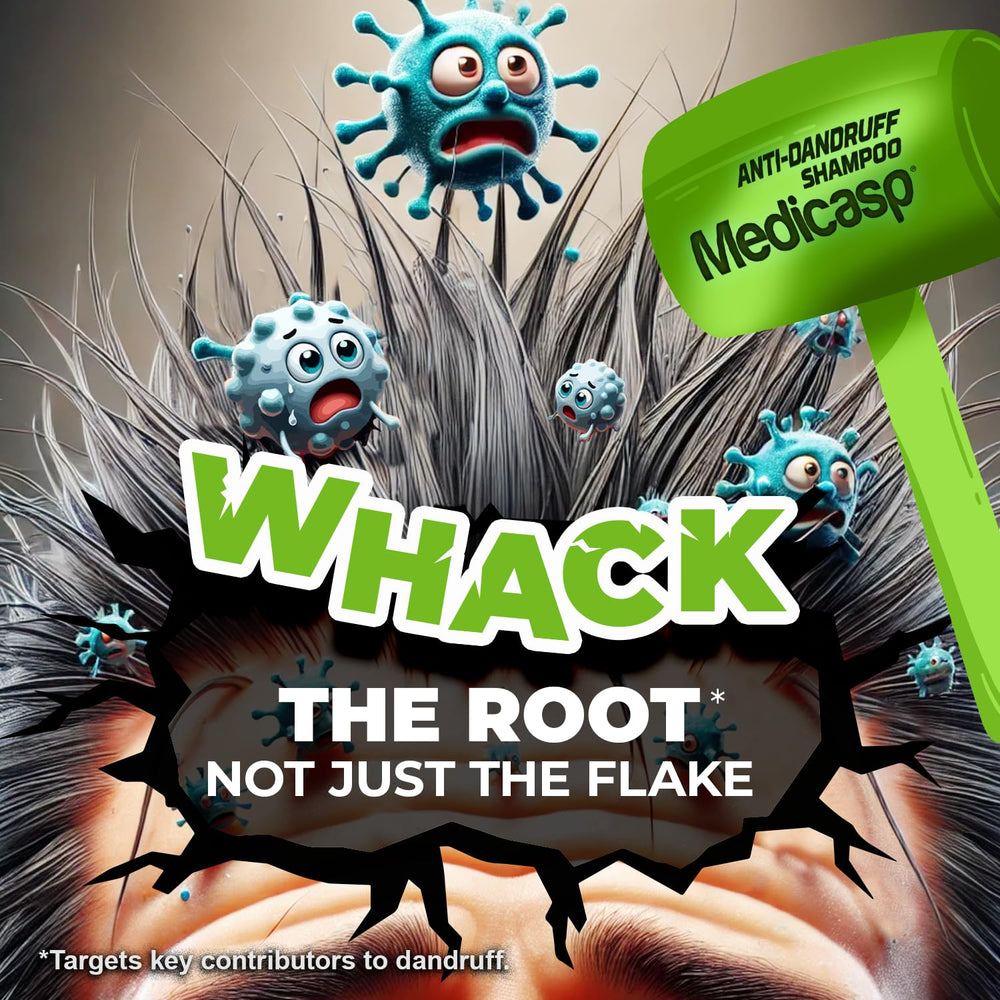 Medicasp label-front highlighting 0.5% coal tar for scalp care
