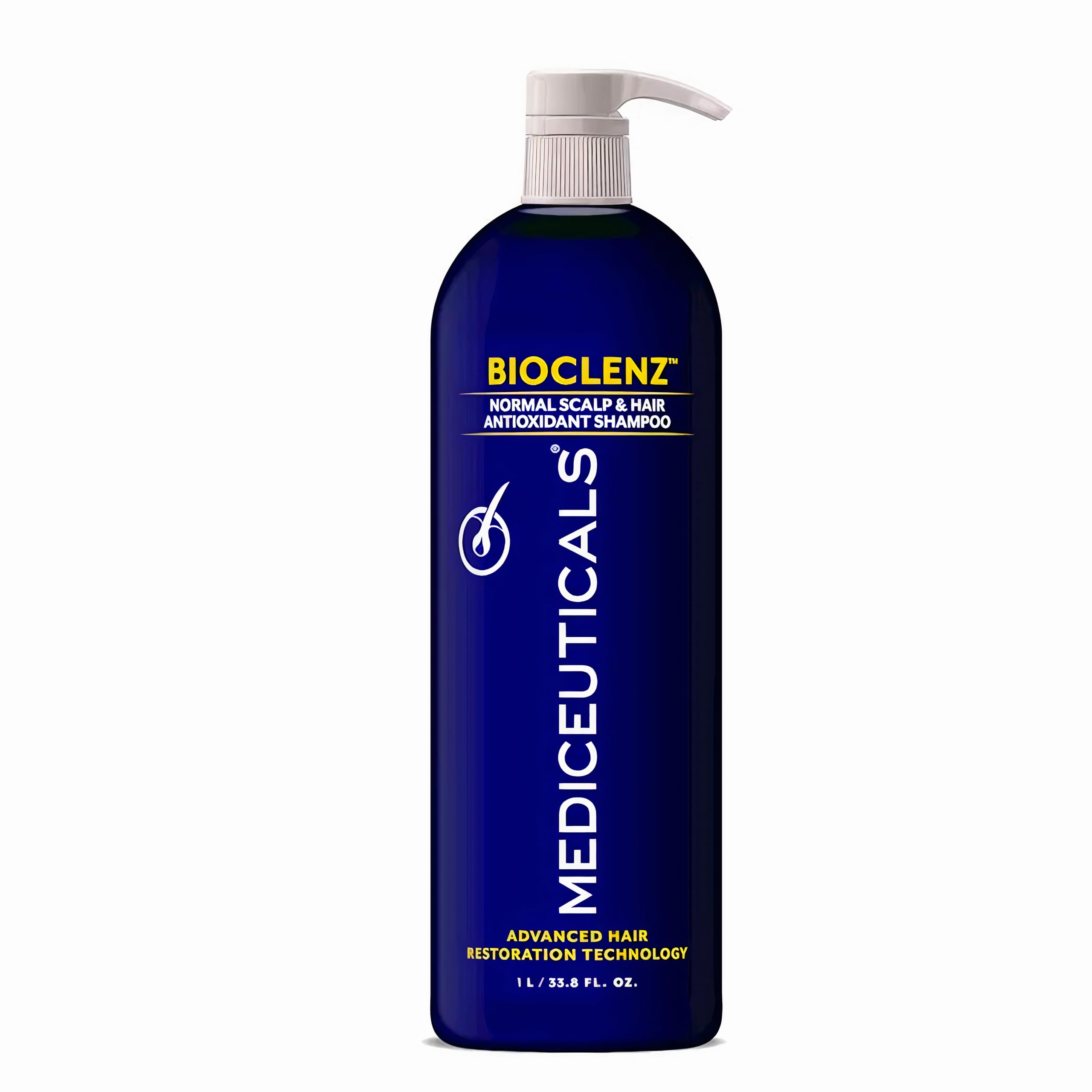 Mediceuticals Bioclenz Shampoo bottle pour shows smooth application for daily cleansing