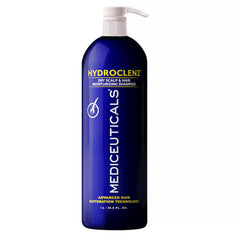Mediceuticals HydroClenz bottle front showing moisturizing scalp support.