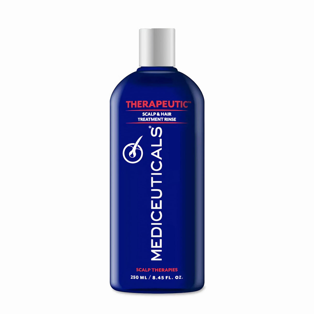 Mediceuticals Therapeutic Conditioner bottle on shelf promoting scalp balance for daily use.
