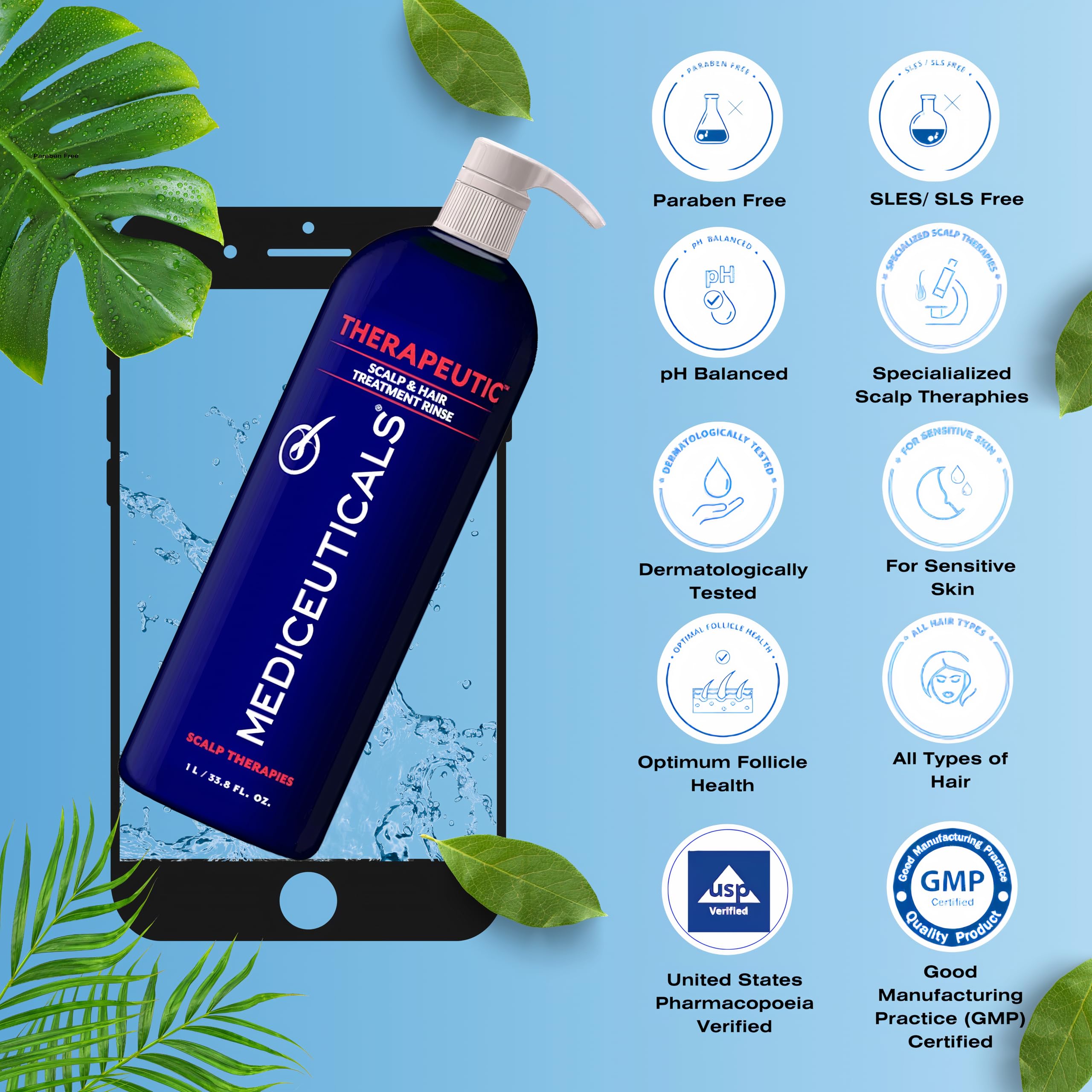 Mediceuticals Therapro after-use shine on hair surface