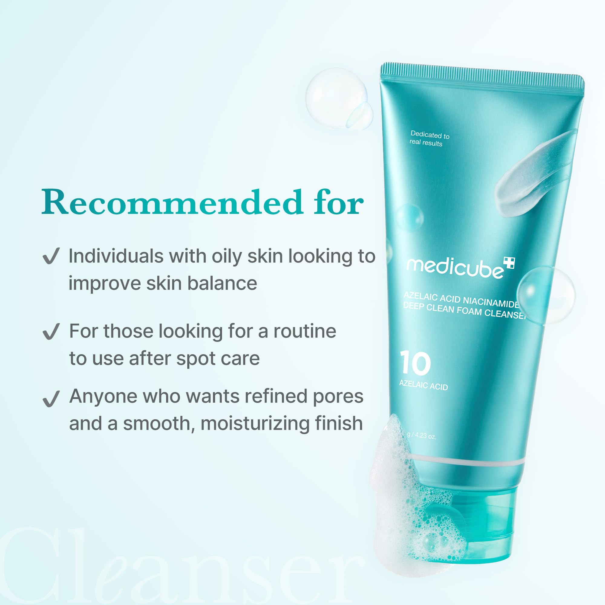 Medicube pores-refinement close-up highlights improved texture and hydration.