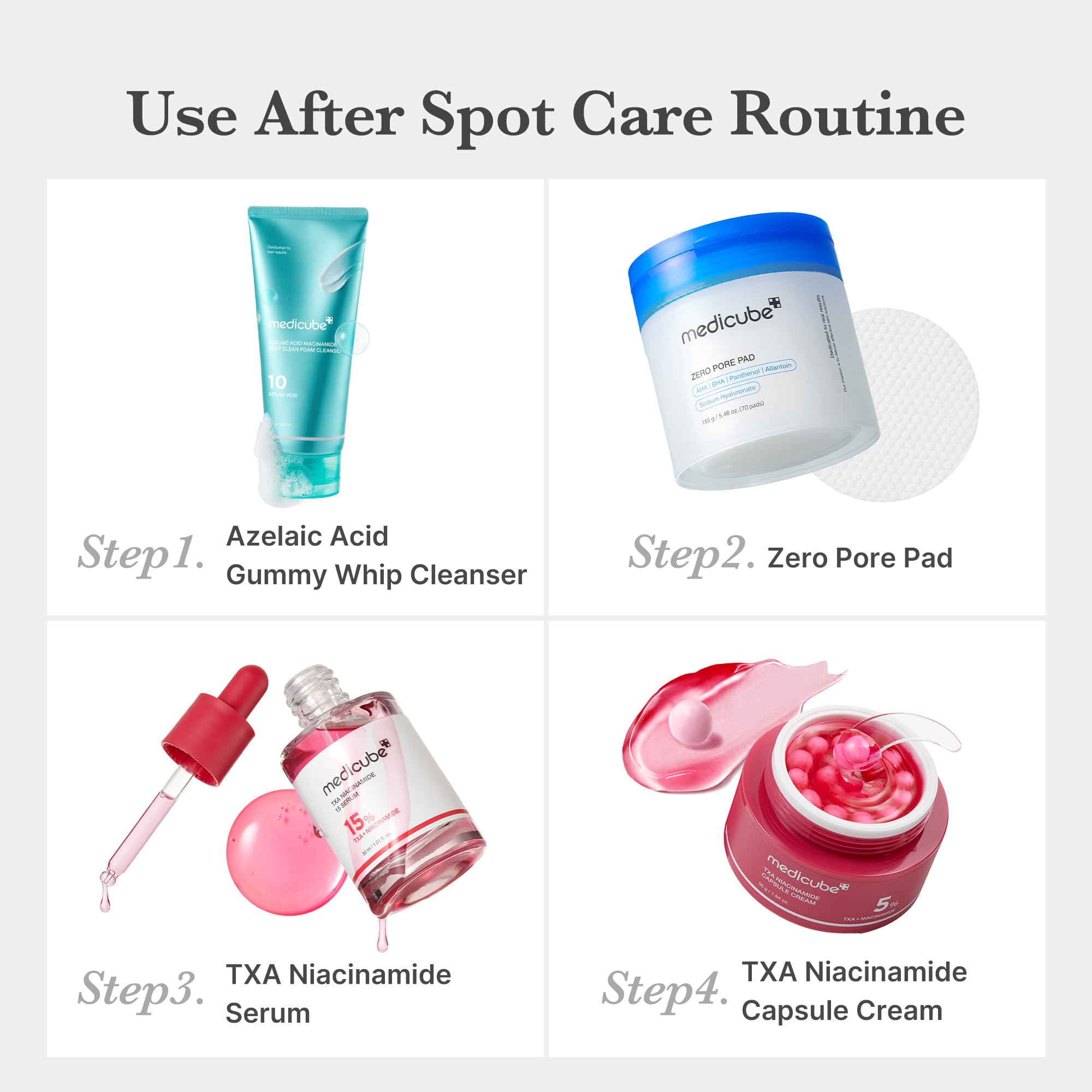 Medicube sebum-balance visual indicates a fresher, refined complexion.