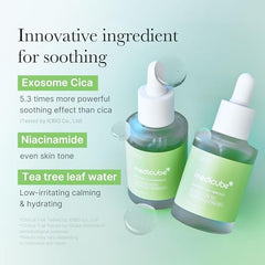 Medicube Exosome Cica Tea Tree Ampoule texture showing lightweight, non greasy feel.