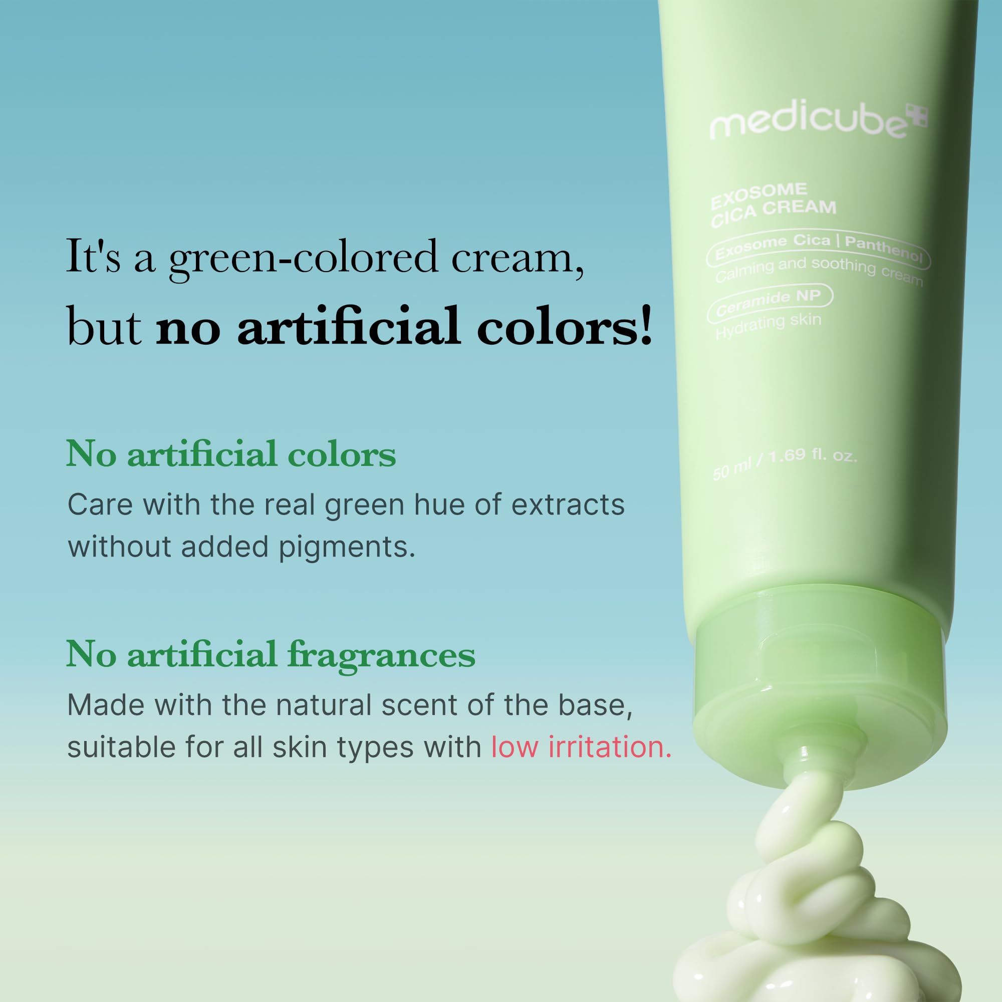 Medicube Exosome Cica Tea Tree Cream applied in daily routine for calm skin.