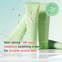 Medicube Exosome Cica Tea Tree Cream bottle close-up highlighting soothing formula.