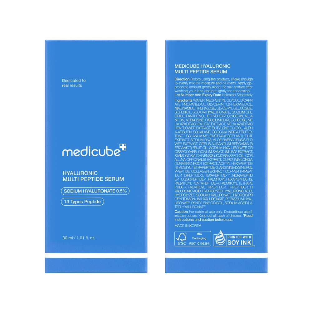Medicube Hyaluronic Multi-Peptide PDRN Serum travel-friendly bottle in hand