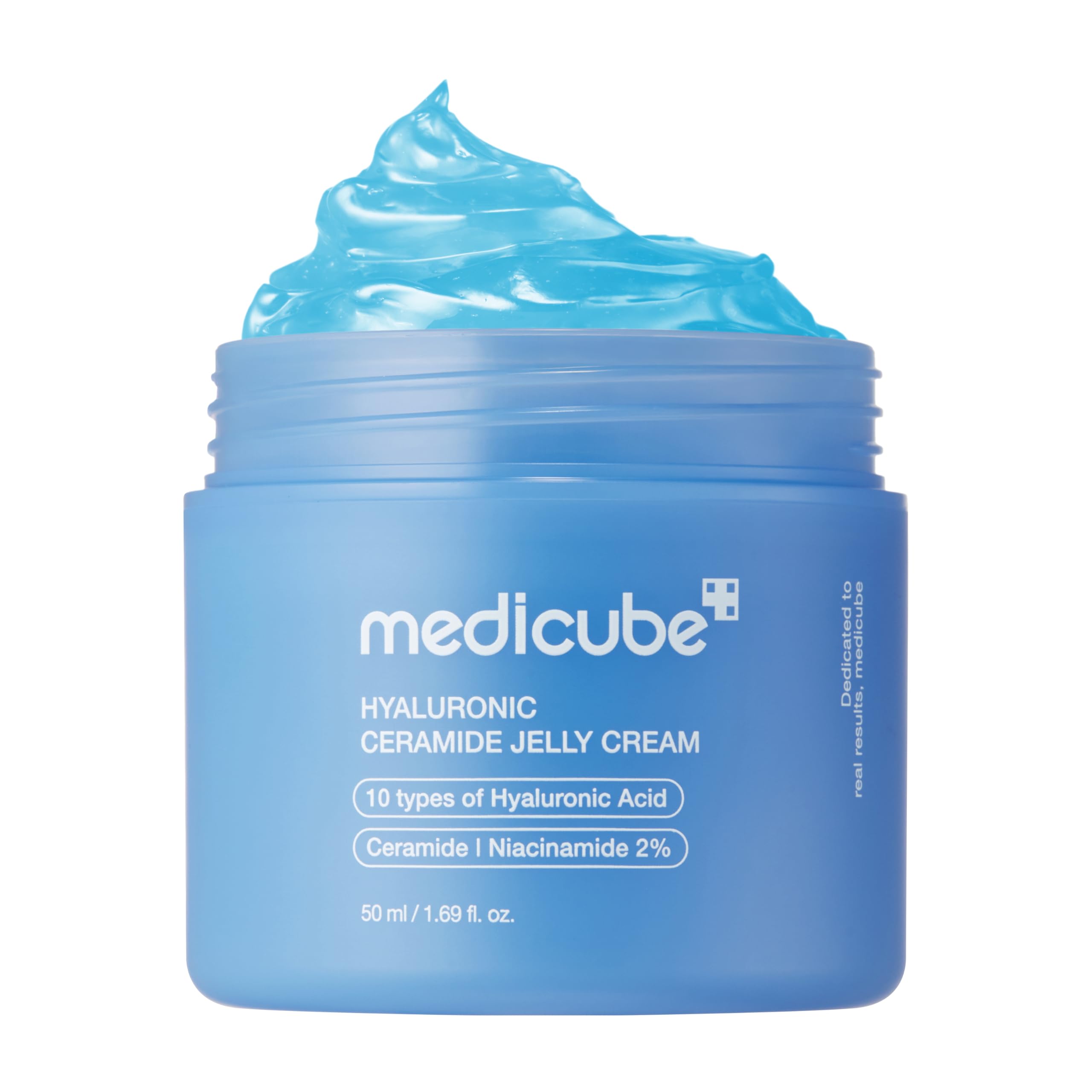 Medicube Jelly Cream bottle close-up, signaling daily hydration for all skin types.