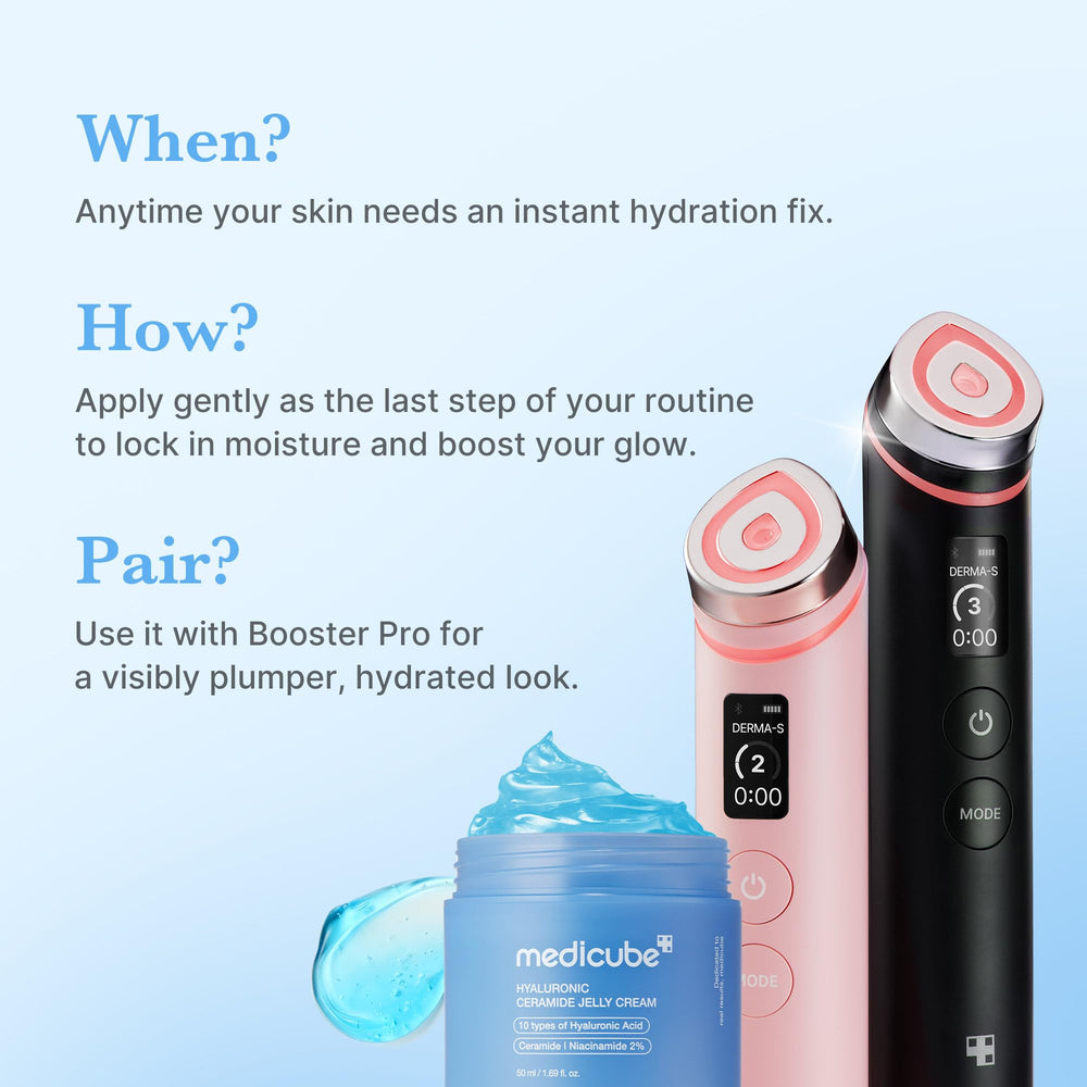 Medicube Jelly Cream cooling effect scene suggests relief from heat and redness.