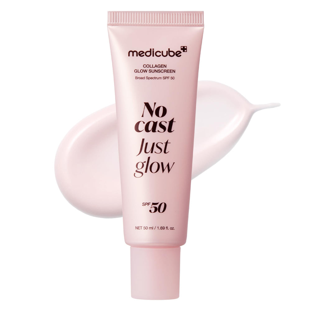 Medicube No Cast Just Glow sunscreen bottle for daily hydration and glow