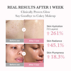 Medicube PDRN Pink Bubble Serum hyaluronic closeup emphasizes deep hydration and moisture retention.