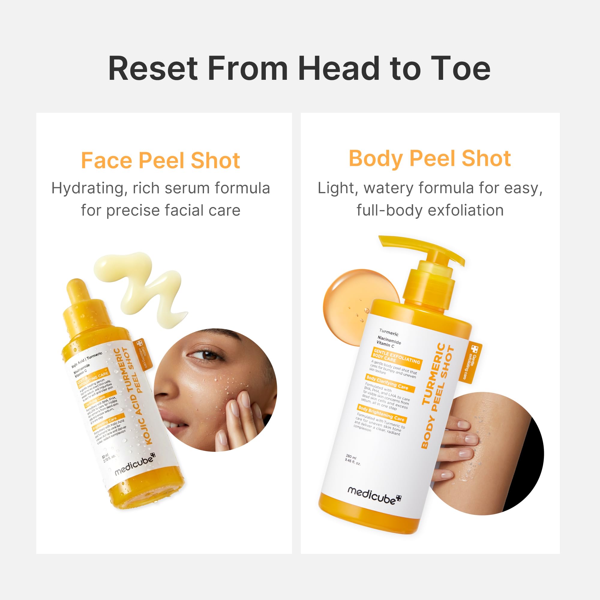 Medicube Peel Shot on bathroom shelf suggests routine exfoliation for smoother skin