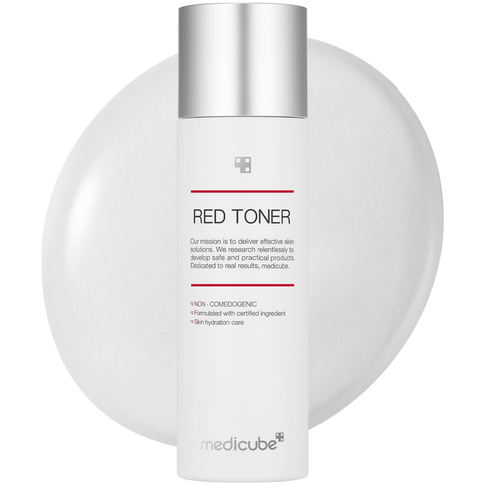 Medicube Red Toner 2.0 bottle front for lightweight hydration