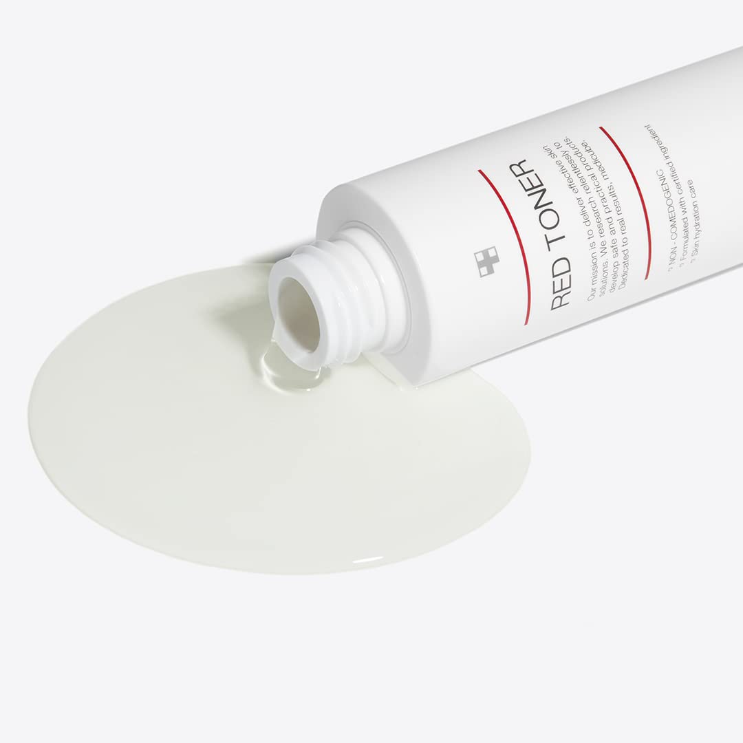 Medicube Red Toner 2.0 label closeup highlighting key ingredients