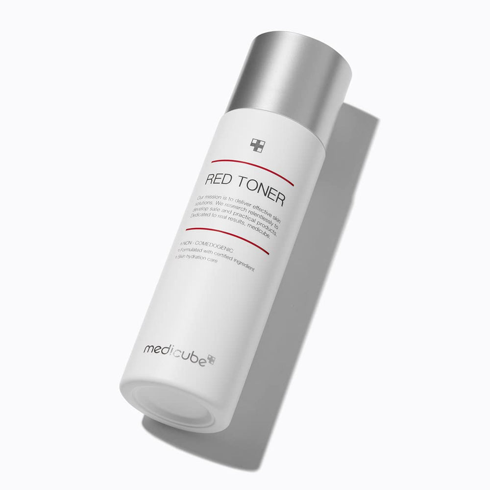 Medicube Red Toner 2.0 texture closeup on the skin