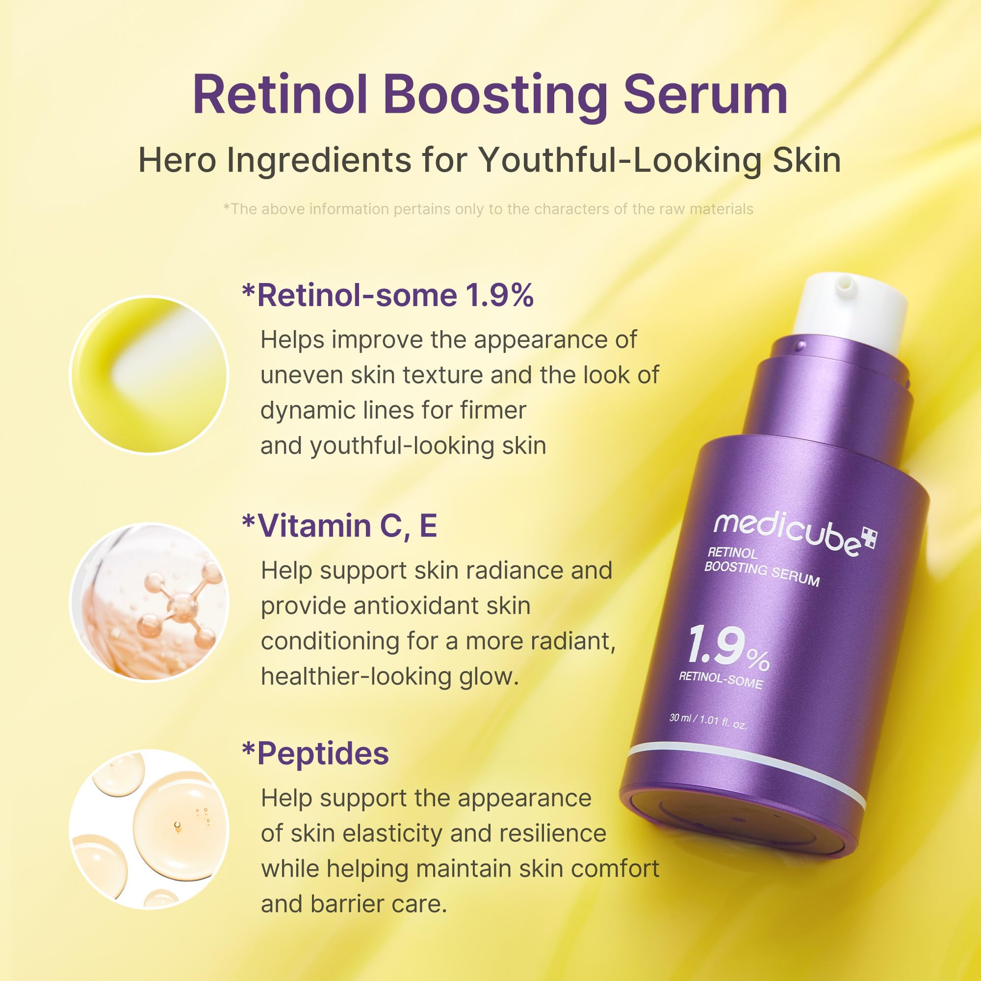 Medicube Retinol Boosting Serum on hand demonstrates smooth, silky texture.
