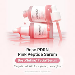 Medicube Rose PDRN serum texture close-up for smooth, quick-absorbing hydration.