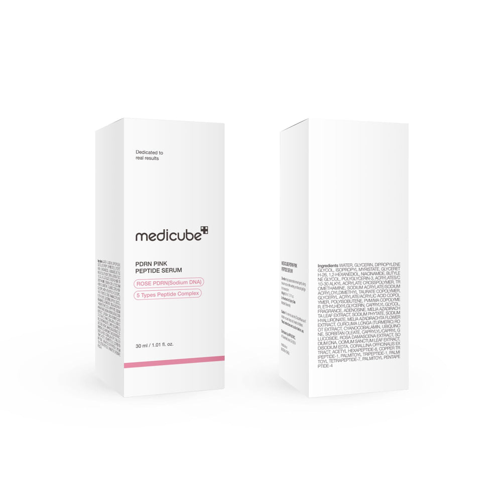 Medicube Rose PDRN velvety skin finish on model.