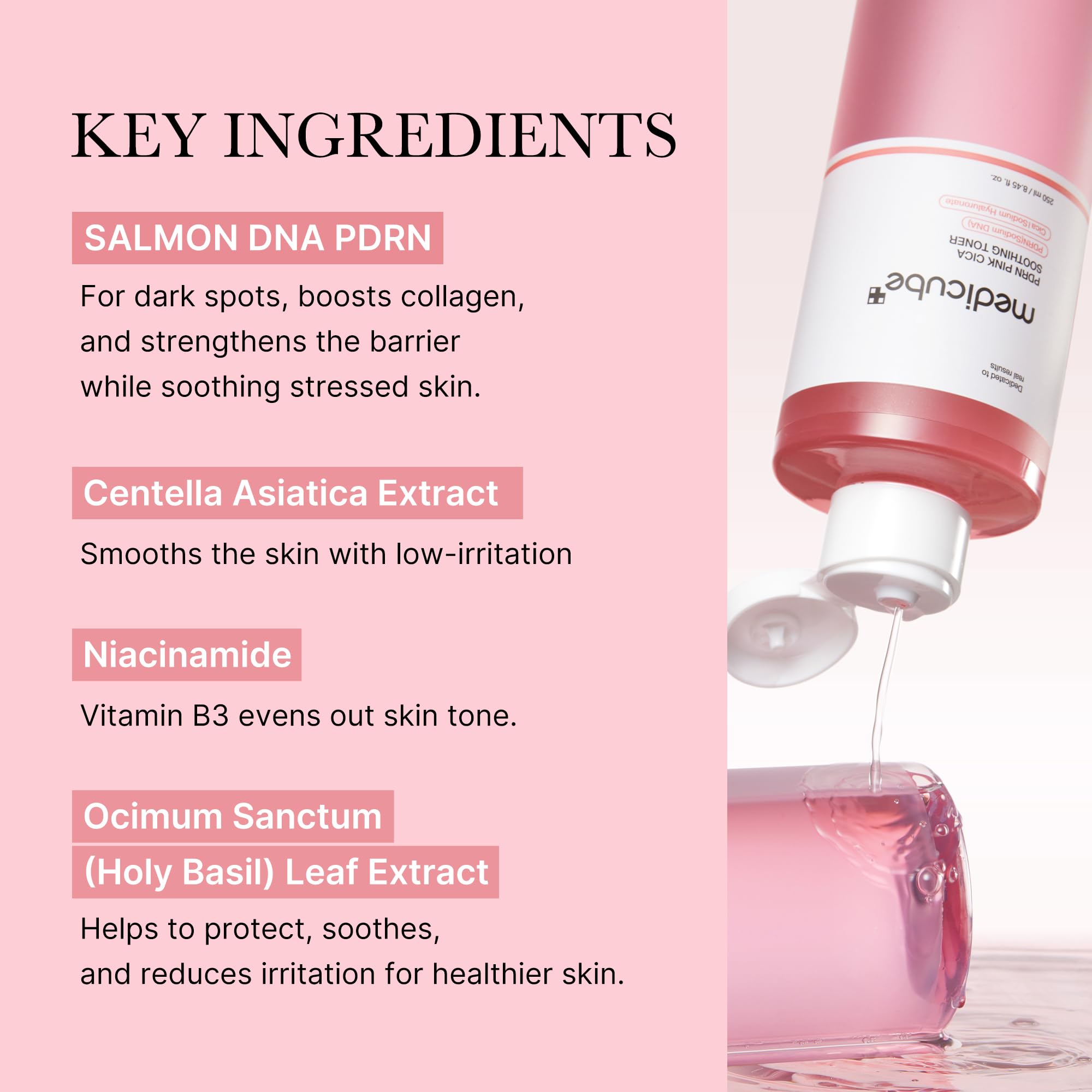 Close-up of Medicube pink glow toner texture for hydration