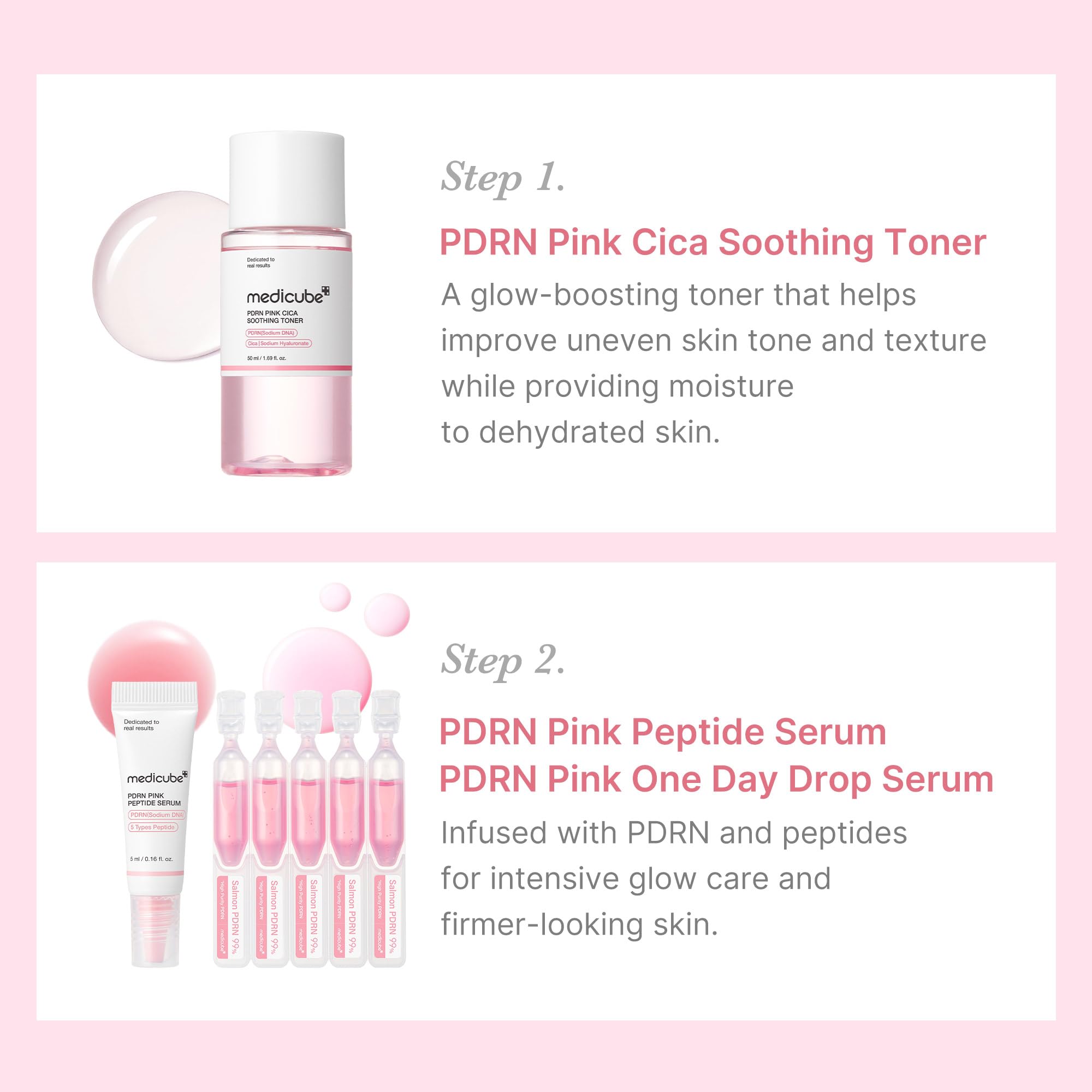 Medicube Salmon DNA PDRN Trial Kit capsule cream for gentle firming and smoothing