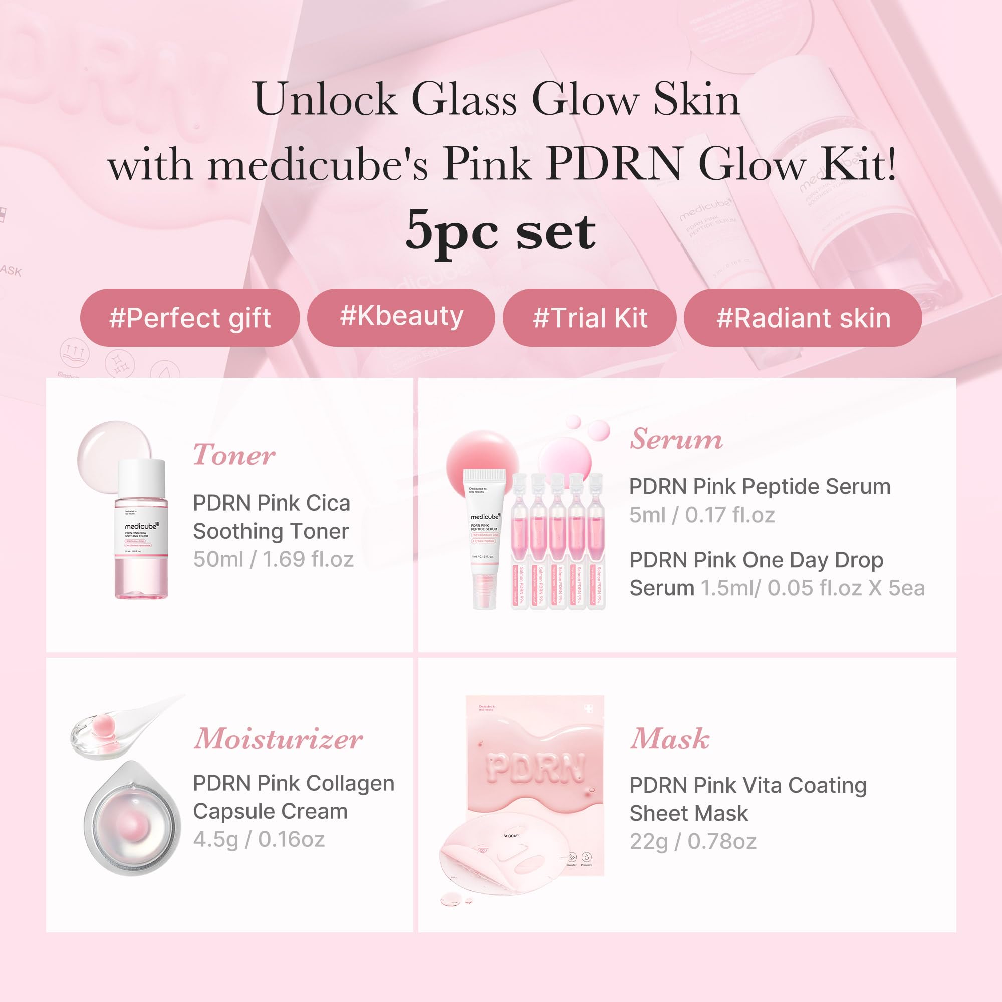 Medicube Salmon DNA PDRN Trial Kit serum for deep hydration and a radiant complexion