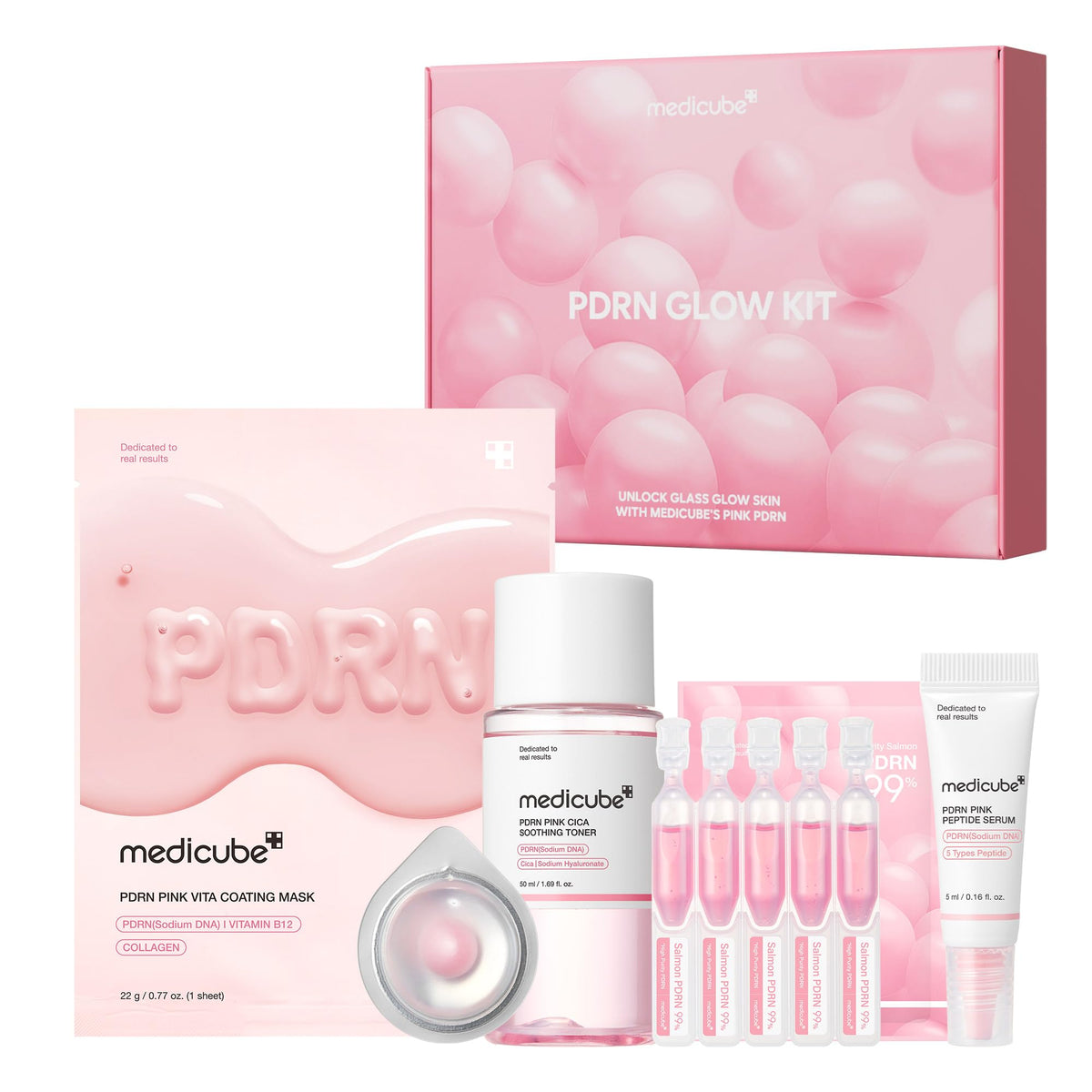 Medicube Salmon DNA PDRN Trial Kit toner for hydrating skin and prepping a smooth base
