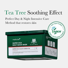 Medicube Super Cica Daily Mask with mini tweezer for easy sheet handling.