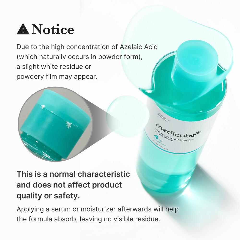 Medicube Toner application step shows light, refreshing touch.