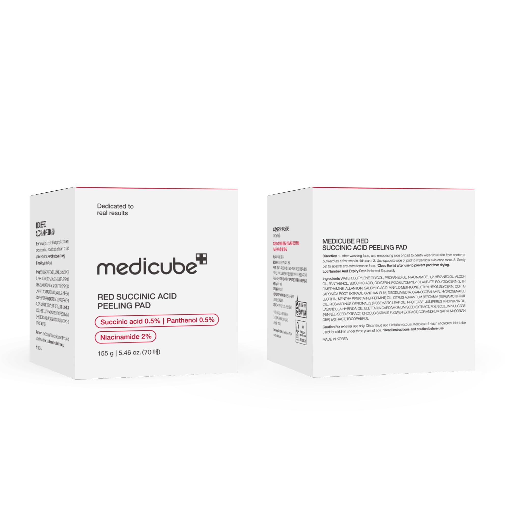 Medicube Toner Pads compact box with logo and soothing ingredients