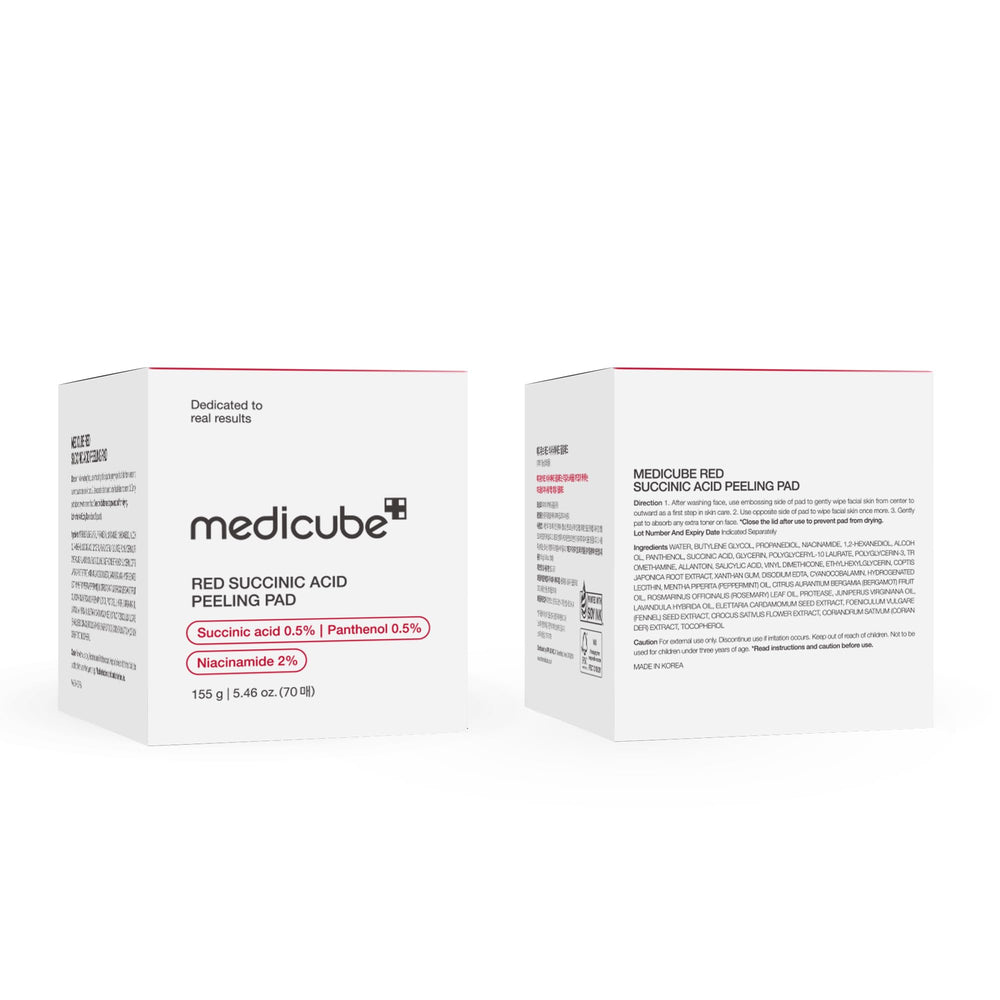 Medicube Toner Pads compact box with logo and soothing ingredients