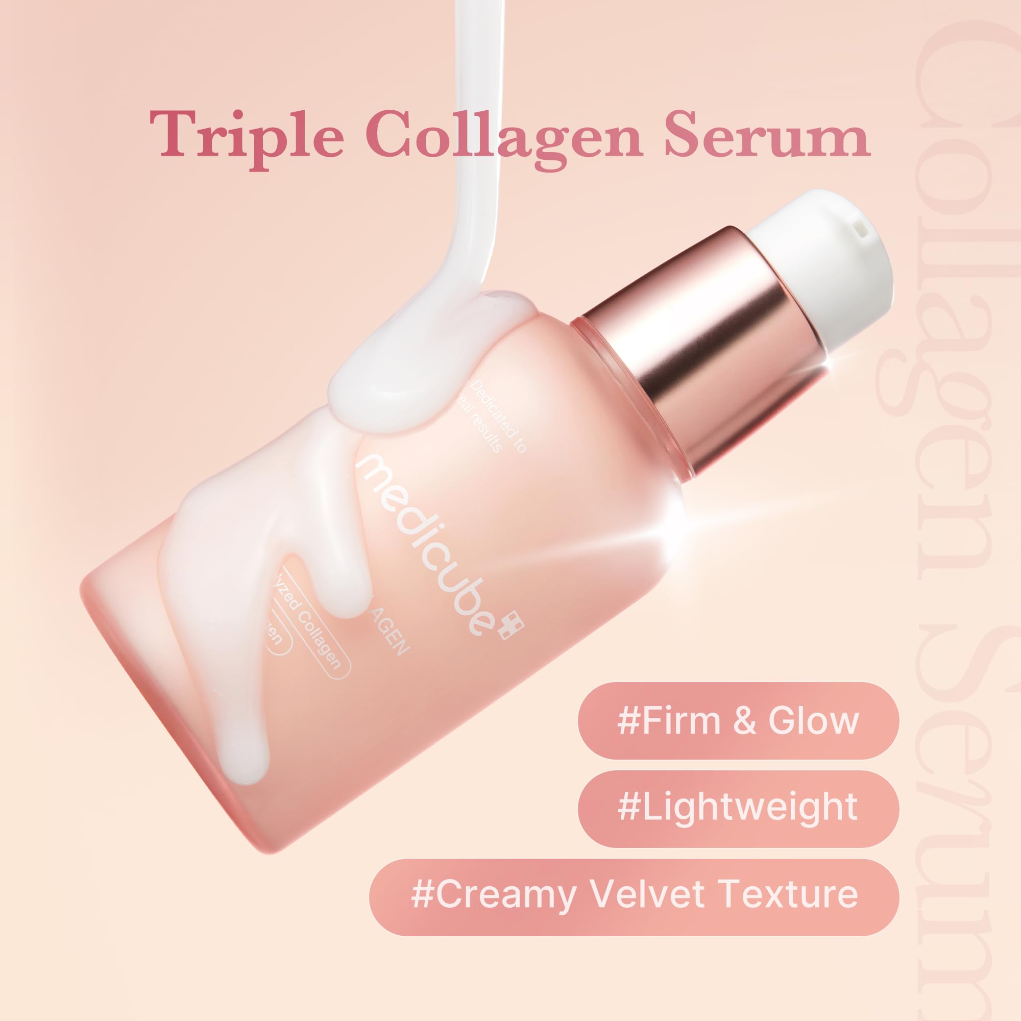 Medicube Triple Collagen Serum texture during application on skin