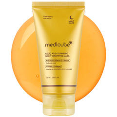 Medicube Wrapping Mask with kojic acid, turmeric, and vitamin C applied overnight for brighter skin