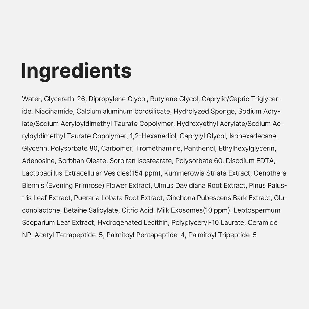 Medicube Zero Exosome Shot texture close-up with natural glow.