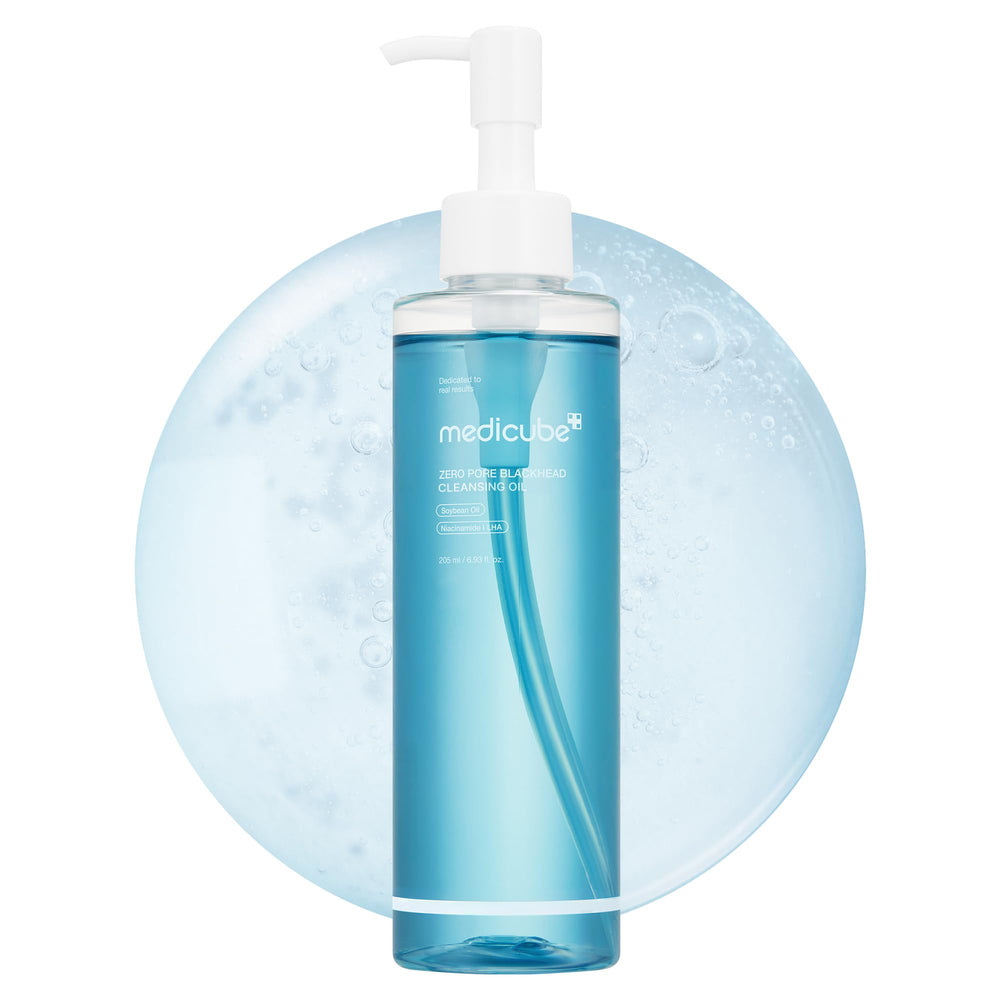 Medicube Zero Pore Cleansing Oil bottle pour shows gentle makeup removal