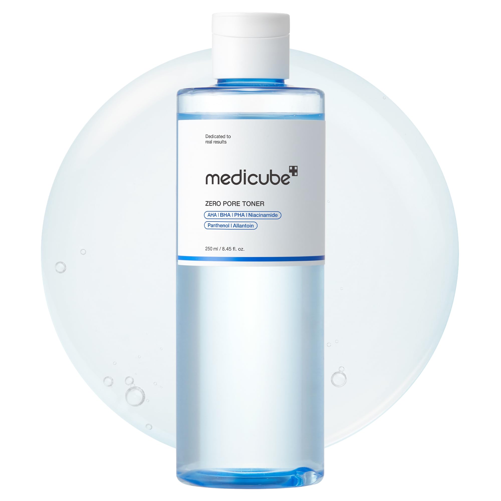 Medicube Zero Pore Toner bottle close-up highlighting hydrating pore care