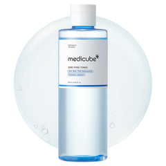 Medicube Zero Pore Toner bottle close-up highlighting hydrating pore care