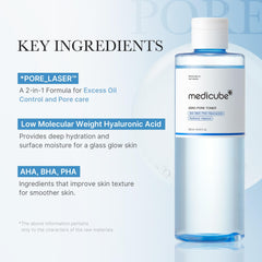 Medicube Zero Pore Toner liquid texture ready for quick absorption
