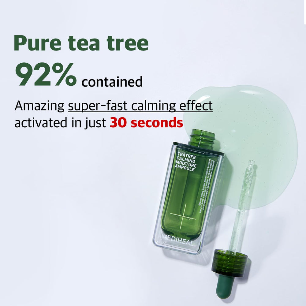Mediheal Ampoule Thé Eau Feuilles 92% – solution concentrée apaisante.