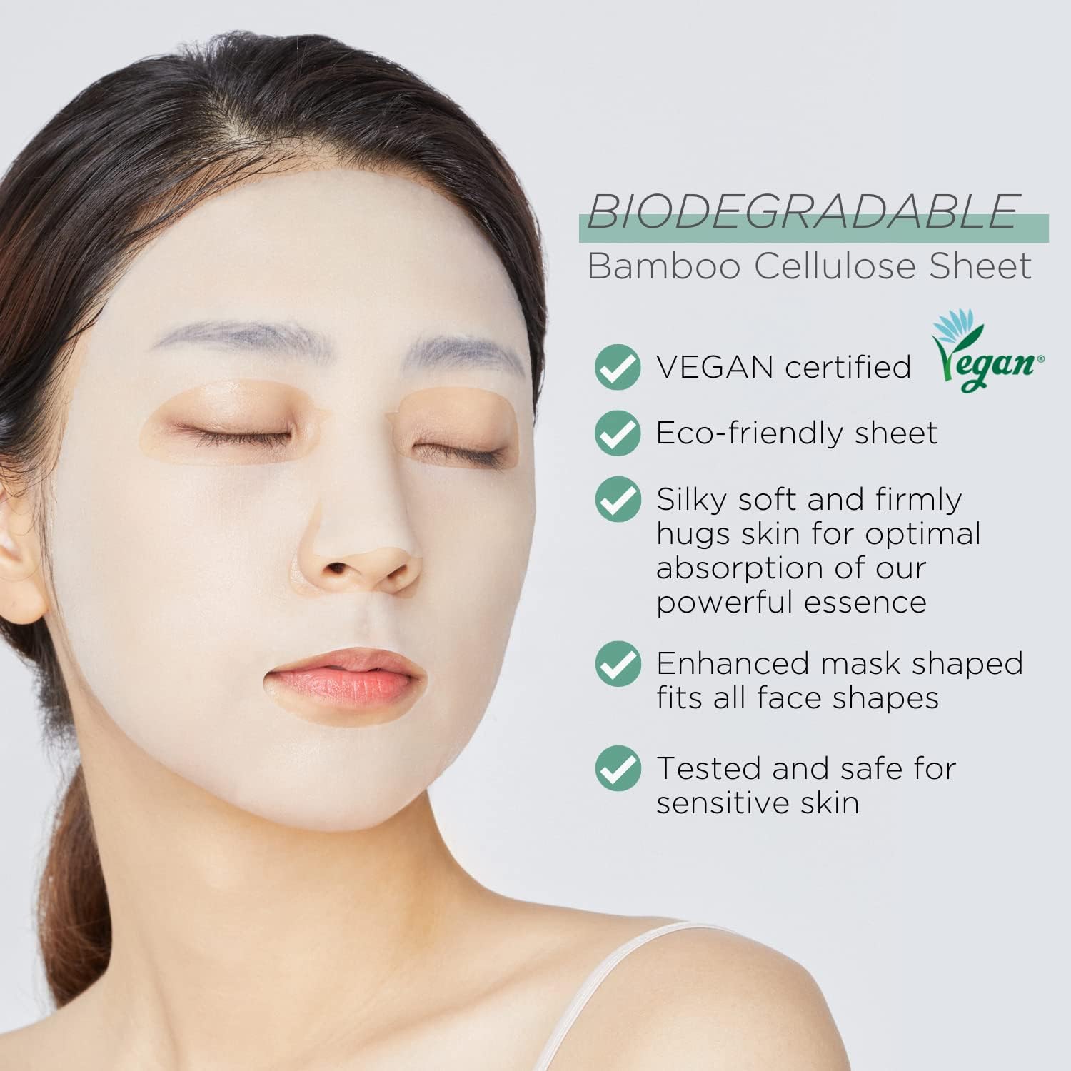 Mediheal biodegradable sheet closeup highlights silky texture.