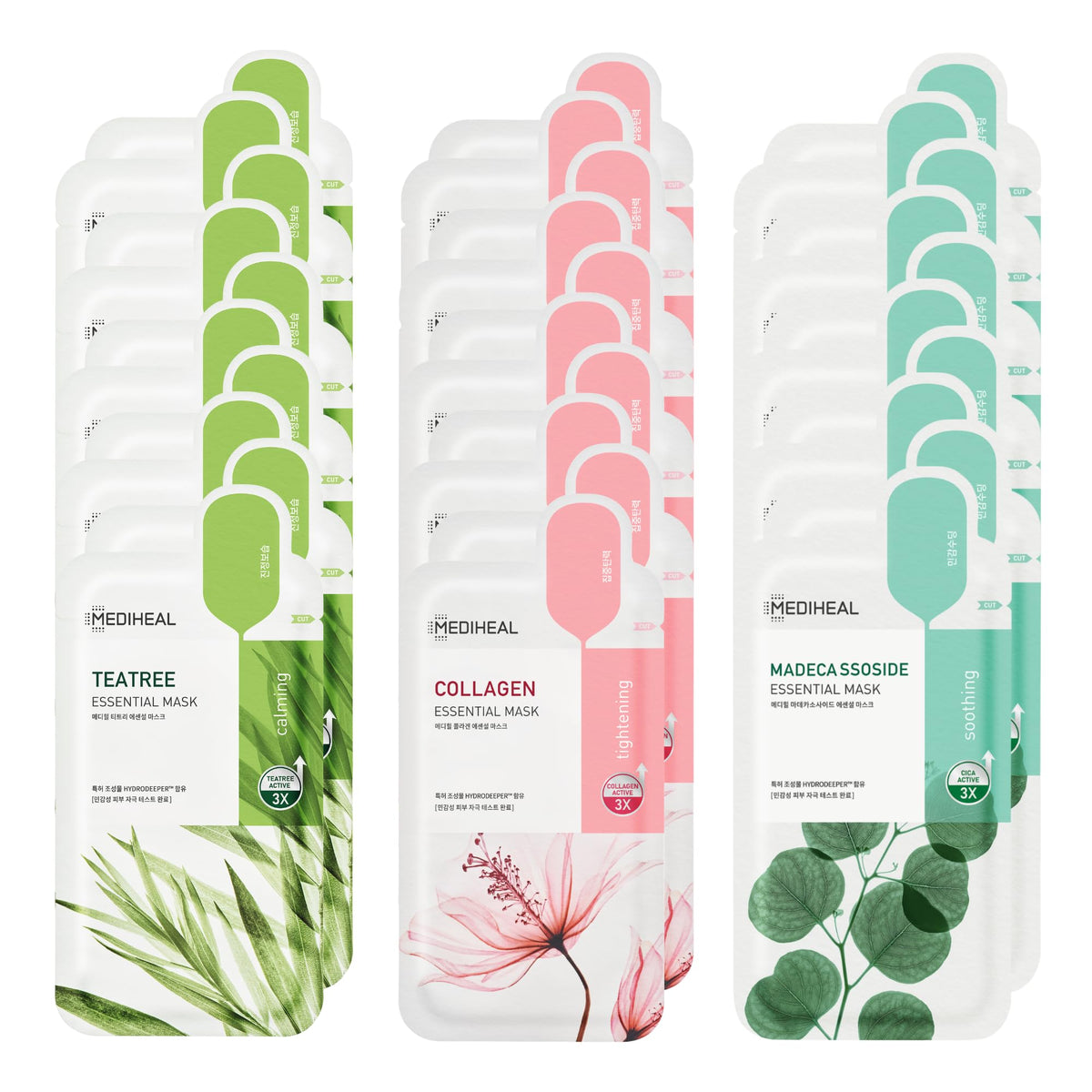Mediheal Collagen Essential mask pack hero boosts skin firmness and elasticity.
