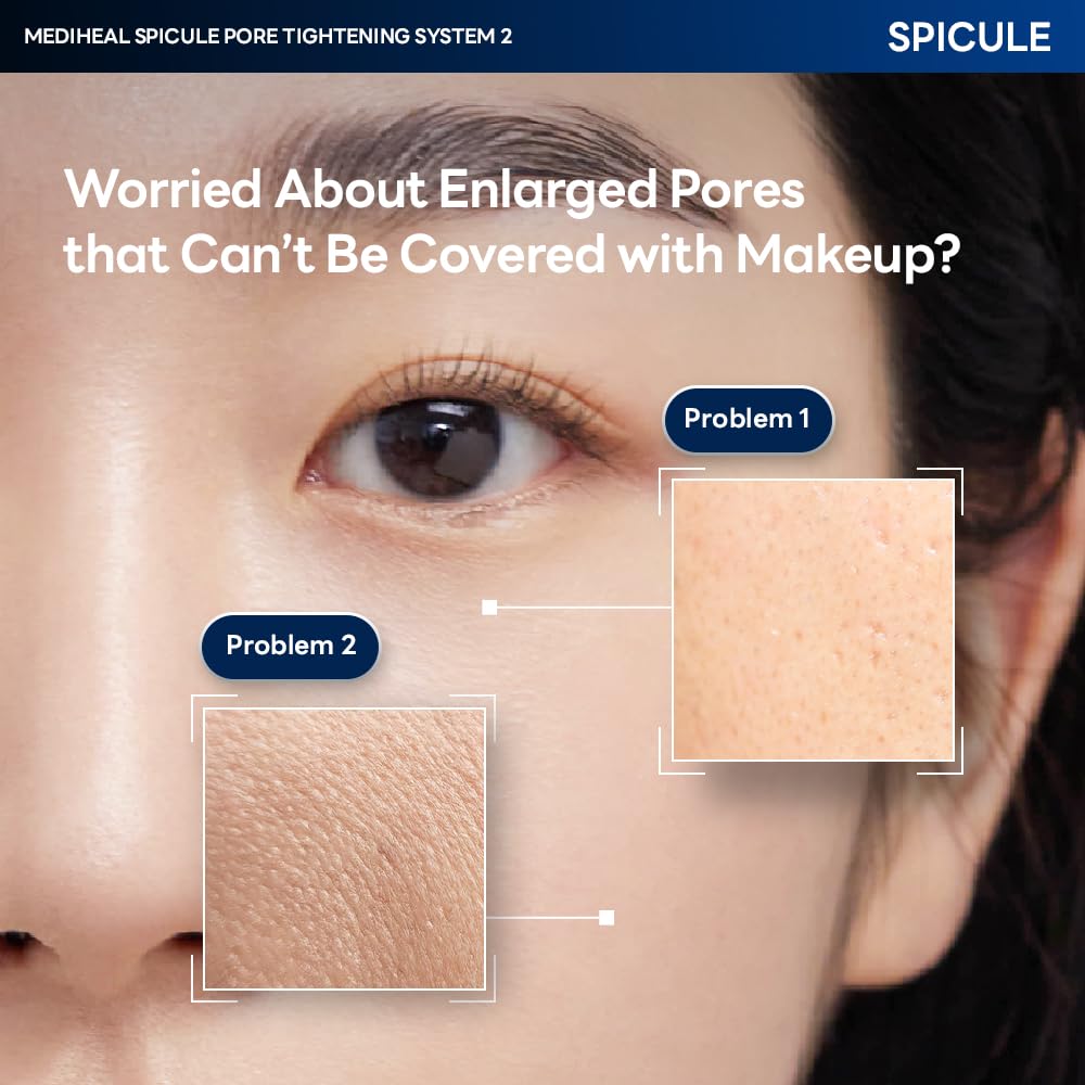 Mediheal collagen spicule gel mask on face, designed for fast absorption.