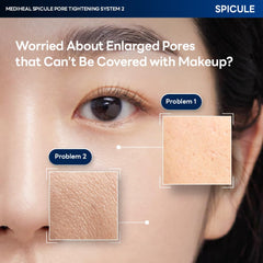 Mediheal collagen spicule gel mask on face, designed for fast absorption.