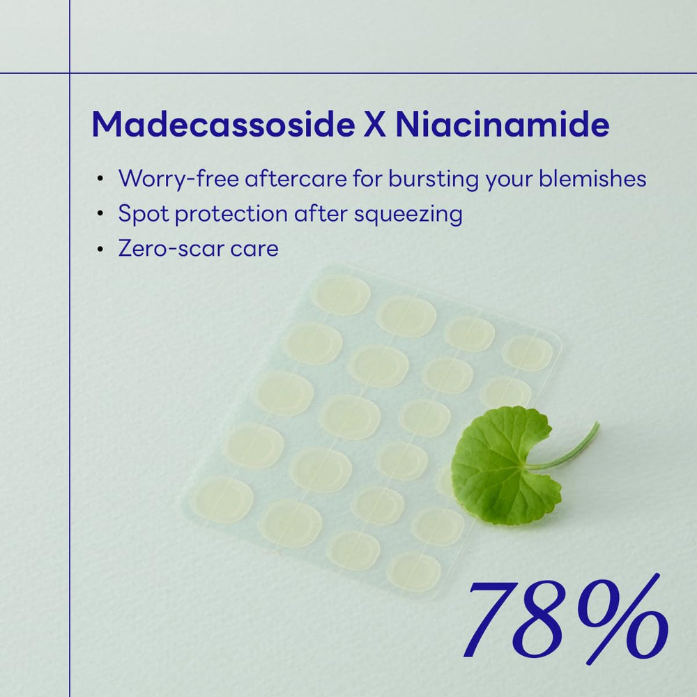 Mediheal Derma Clear beveled-edge patch adheres snugly to the skin.